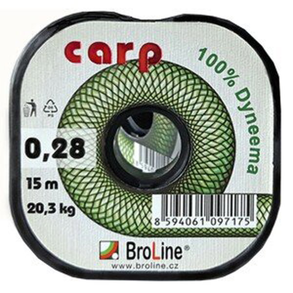 Broline náväzcová šnúra 100% carp dyneema green - 0,18 mm 10 m