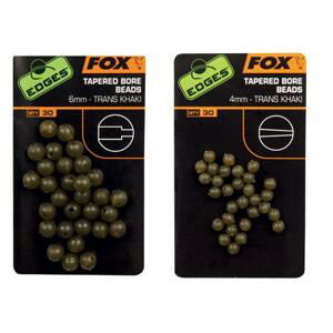 Fox gumové korálky tapered bore beads trans khaki-4 mm