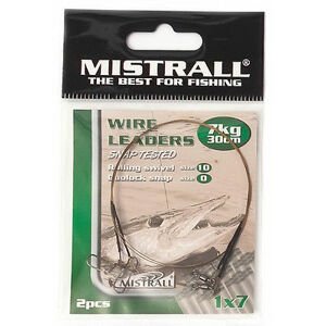 Mistrall oceľové lanko wire leaders 30 cm-15 kg