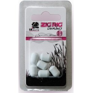 Lk baits dumbels pop-up zig rig-white