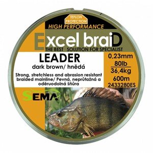 Sema splietaná šnúra leader hnedá-priemer 0,16 mm / nosnosť 40 lb / návin 600 m