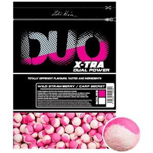 Lk baits boilie duo x-tra wild strawberry/carp secret - 1 kg 20 mm