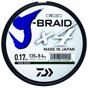 Daiwa splietaná šnúra j-braid 4 žltá 270 m-priemer  0,10 mm / nosnosť 3,8 kg