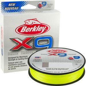 Berkley splietaná šnúra x9 fluro green 150 m-priemer 0,14 mm / nosnosť 14,2 kg