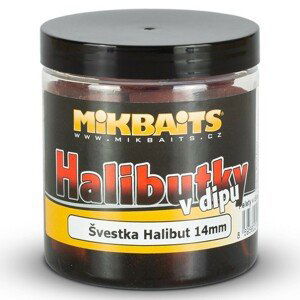 Mikbaits chytacie halibutky v dipe 14 mm 250 ml-slivka halibut