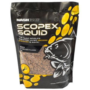 Nash drvené boilie scopex squid stabilised flake 1-2 mm - hmotnost 1 kg