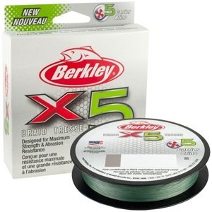 Berkley splietaná šnúra x5 low vis green 150 m-priemer 0,12 mm / nosnosť 12,1 kg