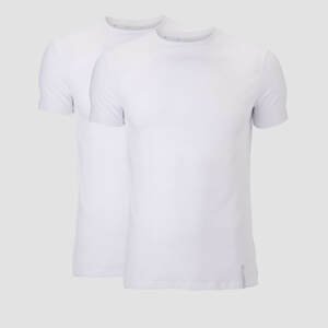 2 Luxe Classic Tričká – Biele/Biele - M