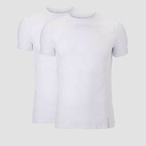 2 Luxe Classic Tričká – Biele/Biele - L