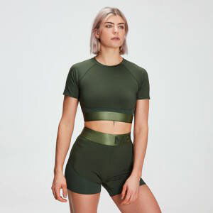 Dámsky crop top MP Adapt Textured – tmavozelený - XXL