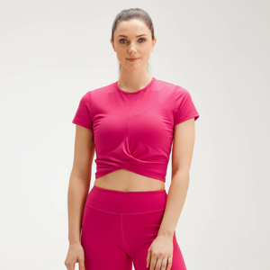 Dámske skrátené tričko MP Power s krátkym rukávom - Ružové - XL