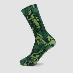 Ponožky MP x Hexxee Adapt Crew – zelené s kamuflážovým vzorom - UK 7.5-10