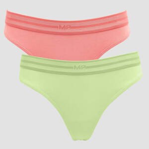 MP Women's Essentials Thong (2 Pack) Butterfly/Geranium Pink - XL