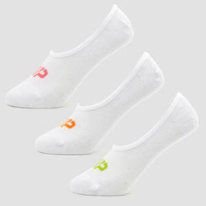 MP Men's Essentials Invisible Socks (3 Pack) White/Neon  - UK 6-8