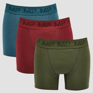 MP Men's Essential Boxers (3 Pack) Oxblood/Sea Blue/Dark Olive - M