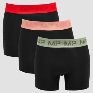 MP Men's Coloured Waistband Boxers (3 Pack) Black - M