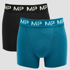 Pánske boxerky MP Limited Edition Impact Essentials (dvojbalenie) – čierna/modrozelená - M
