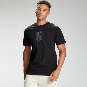 Pánske tričko MP Graphic Repeat s krátkymi rukávmi a potlačou – čierne - M
