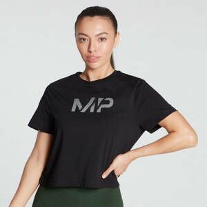 MP Women's Gradient Line Graphic Crop T-shirt- Black - S