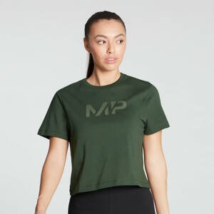MP Women's Gradient Line Graphic Crop T-shirt- Dark Green - XS