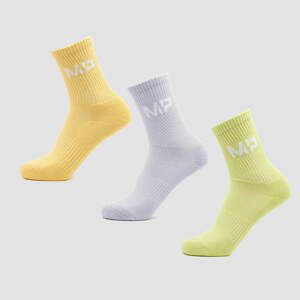 MP Women's Neon Brights Crew Socks (3 Pack) Butterfly/Banana/Lavender - UK 7-9