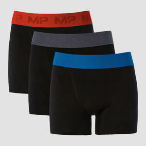 MP Men's Coloured Waistband Boxers (3 Pack) - Black/Graphite/True Blue/Fire - M