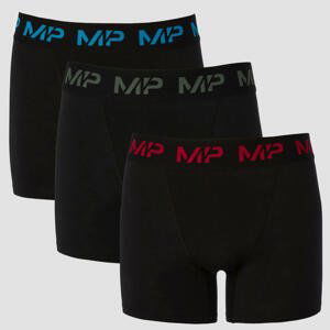 MP Men's Coloured logo Boxers (3 Pack) - Black/Wine/Cactus/Bright Blue - S