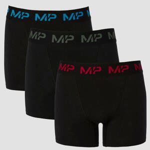 MP Men's Coloured logo Boxers (3 Pack) - Black/Wine/Cactus/Bright Blue - XL