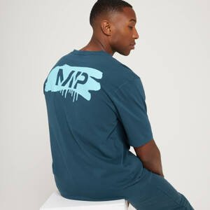 Pánske oversized tričko MP Adapt s krátkymi rukávmi a vypraným efektom – modré - S
