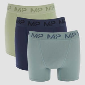 Pánske boxerky MP (balenie 3 ks) – zelené/oceľové modré/svetlomodré - M