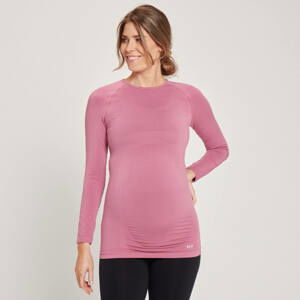 Dámske bezšvové tehotenské tričko MP s dlhými rukávmi – fialové - L