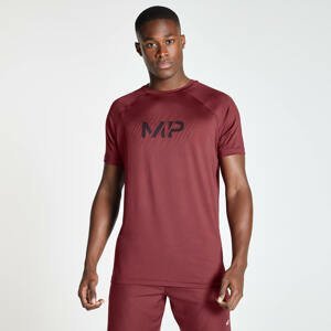 Pánske športové tričko MP Linear Line s krátkymi rukávmi a grafickou potlačou – tmavočervené - S