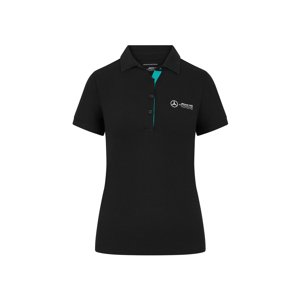 Mercedes AMG Petronas dámske polo tričko Small logo black F1 Team 2024