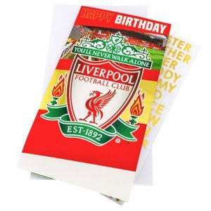 FC Liverpool narodeninová pohľadnica so samolepkami Personalised Birthday Card - Novinka