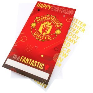 Manchester United narodeninová pohľadnica so samolepkami Personalised Birthday Card - Novinka