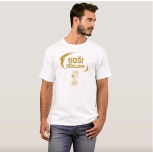 Hokejové reprezentácie pánske tričko HOŠI DĚKUJEM Ice Hockey World Championship Czechia MS 2024 GOLD EDITION White