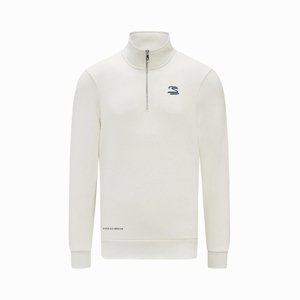 Ayrton Senna pánska mikina 1/4 zip Seasonal white 2023