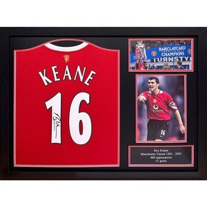 Legendy zarámovaný dres Manchester United FC 2020-2022 Keane Signed Shirt (Framed) - Novinka