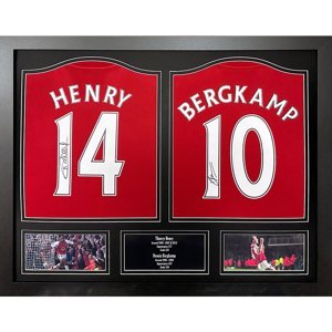 Legendy zarámované dresy Arsenal FC 2020-2021 Bergkamp & Henry Signed Shirts (Dual Framed) - Novinka