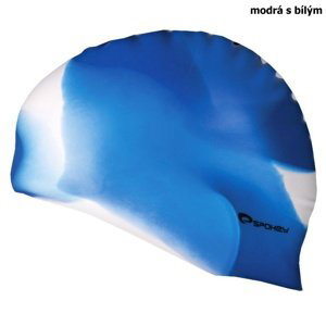 Plavecká čiapka SPOKEY Abstract - modrá s bielym
