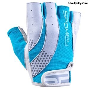 Fitness rukavice SPOKEY Zoe II bielo-tyrkysové - veľ. S