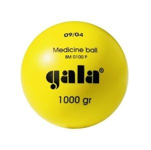 Medicinbalová lopta GALA plastová 1kg - žltá