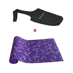 Akčný set MASTER - Podložka na cvičenie Yoga PVC 8 mm fialová + Taška Yoga Bag - čierna