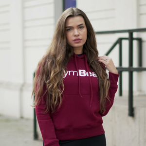 GymBeam Dámska mikina Athlete Burgundy White  XS