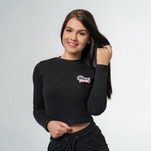 BeastPink Tričko Long Sleeve Croptop Black  M