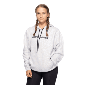 Better Bodies Hoodie Logo Light Grey Melange  L