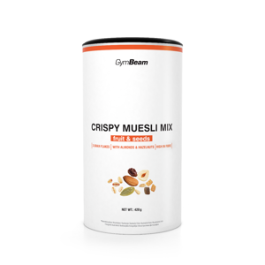 GymBeam Crispy Muesli Mix 420 g biela čokoláda ovocie