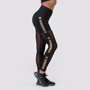 NEBBIA Dámske legíny Intense Gold Mesh Black  S