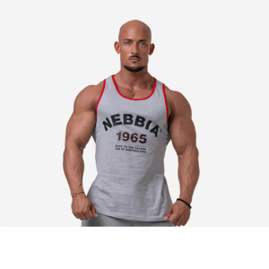 NEBBIA Pánske tielko Old school muscle Grey  XL