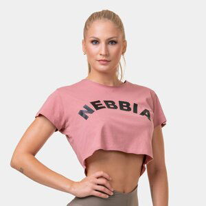 NEBBIA Dámske tričko Crop Top Fit&Sporty Old Rose  XS